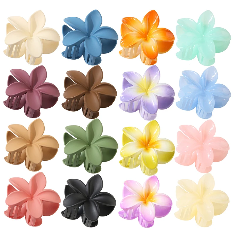 Top Trends: 8CM Large Plumeria Frosted Flower Plate Hair Clip Hair Clip Shark Clip Hair Accessory Shoppable Styles