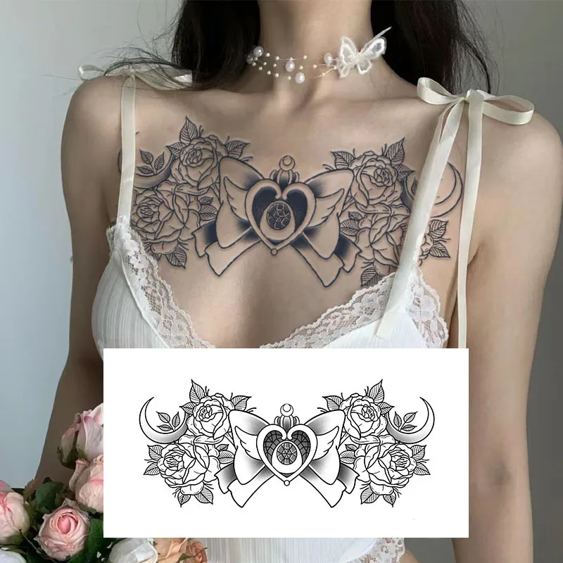 Top Trends: Herbal Tattoo Stickers Chest Floral Back Big Size Wings Waterproof Men Women Lasting Realistic Body Art False Tattoo Shoppable Styles - Image 2