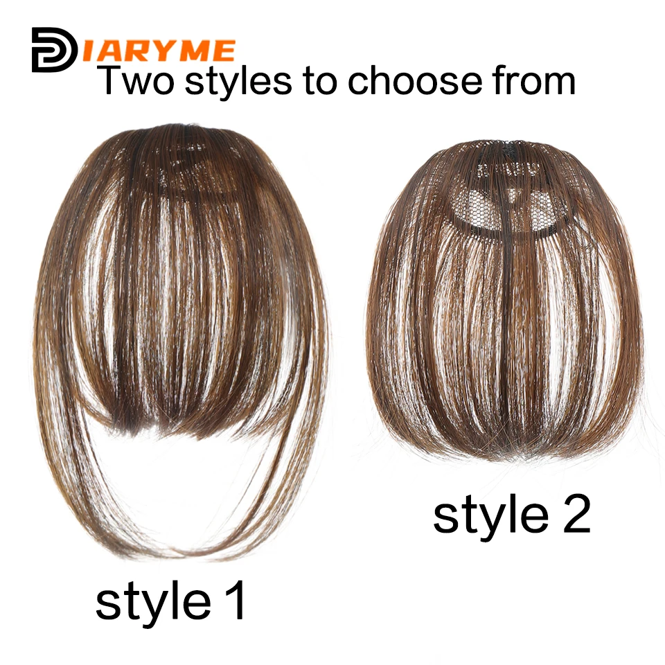 Top Trends: Straight Clip In Fringe Bangs Synthetic Fiber Light Brown Black Air Bangs Hair Extension Natural Hair Bangs For Women False Bang Shoppable Styles - Image 5