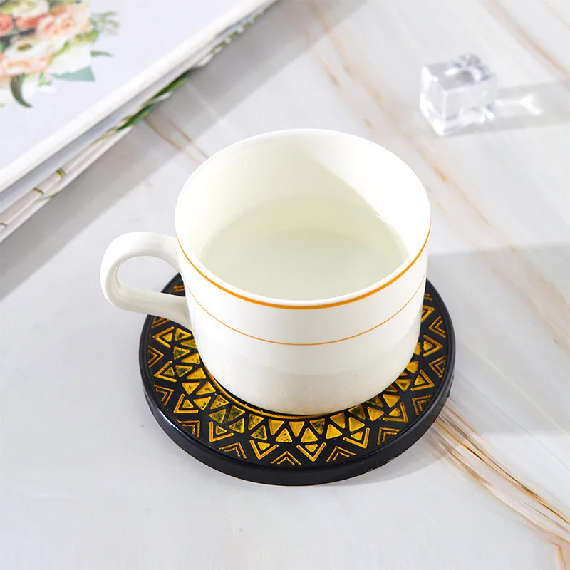 Top Trends: DIY Crystal Silicone Mold Flower Pattern Coaster Mold Round Tea Coaster Cup Pad Tray Mirror Resin Silicone Casting Mould Shoppable Styles - Image 3