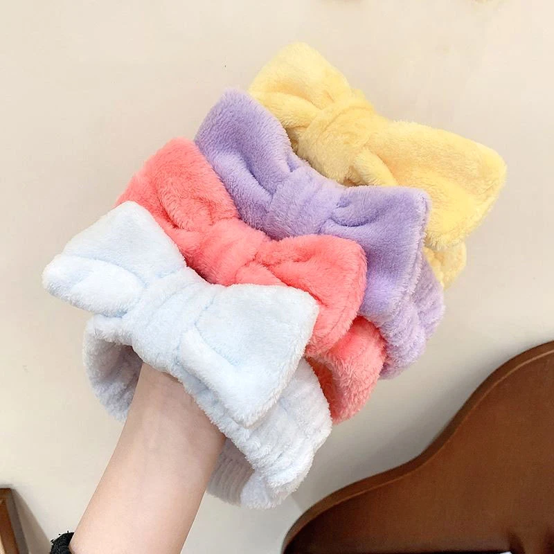 Top Trends: 2023 Wash Face Hair Holder Hairbands Soft Warm Coral Fleece Bow Ears Headband For Women Girls Make Up Turban Hair Accessories Shoppable Styles