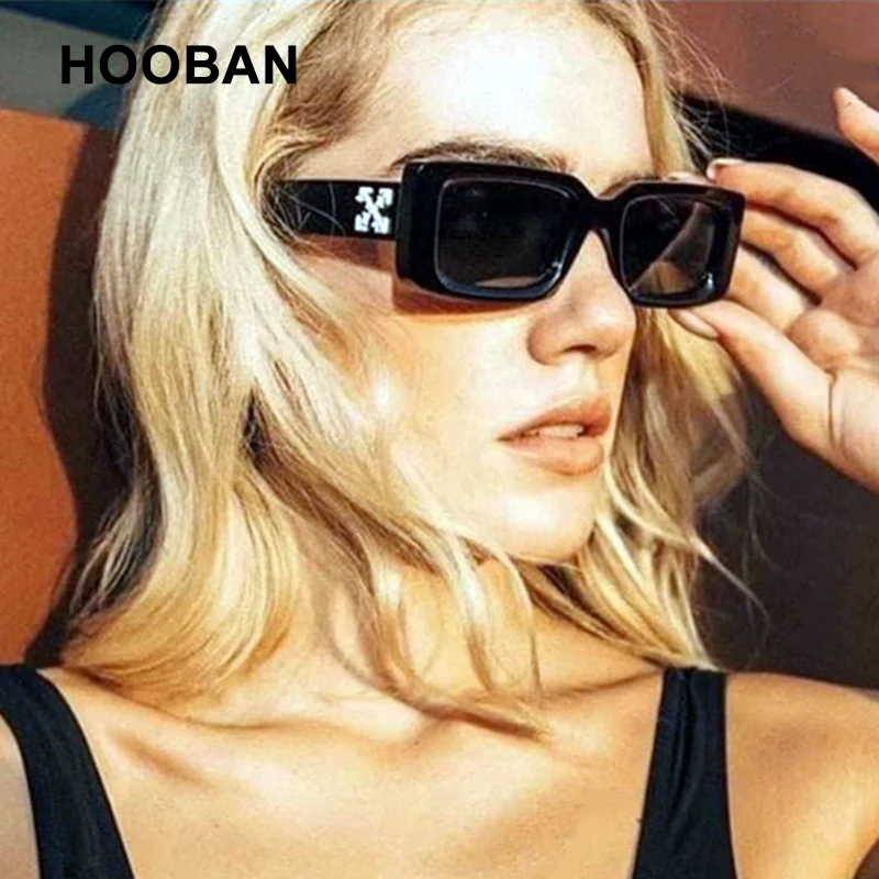 Top Trends: HOOBAN Brand Design Retro Small Rectangle Sunglasses Women Men Fashion Square Sun Glasses Vintage Driving Shades Eyewear UV400 Shoppable Styles