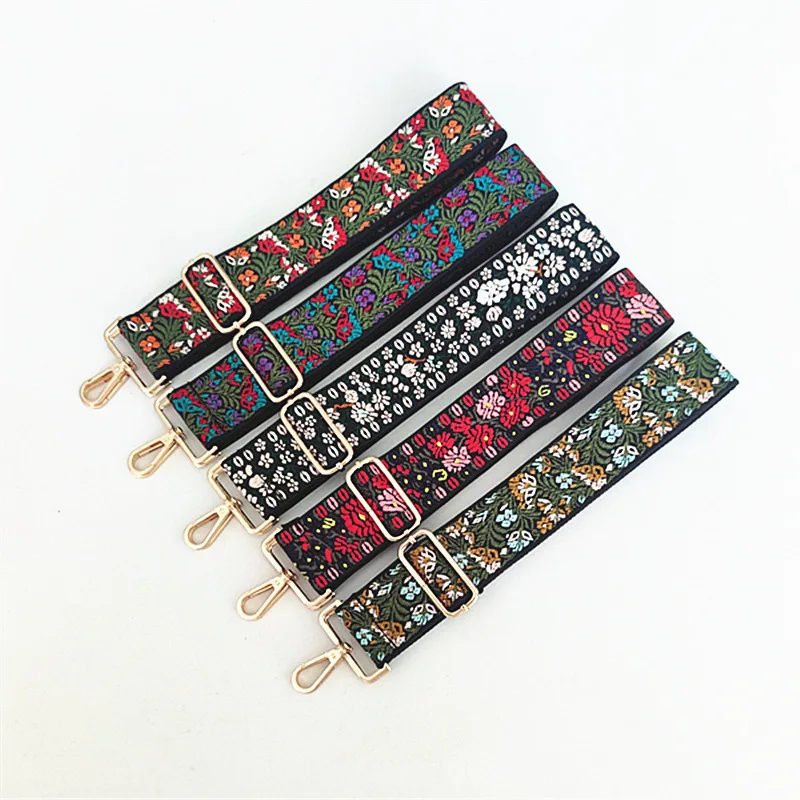 Top Trends: Ethnic Style Adjustable Shoulder Strap Bag Belt Flower Printing Wide Handle For Women DIY Crossbody Handbag Parts Accessories Shoppable Styles