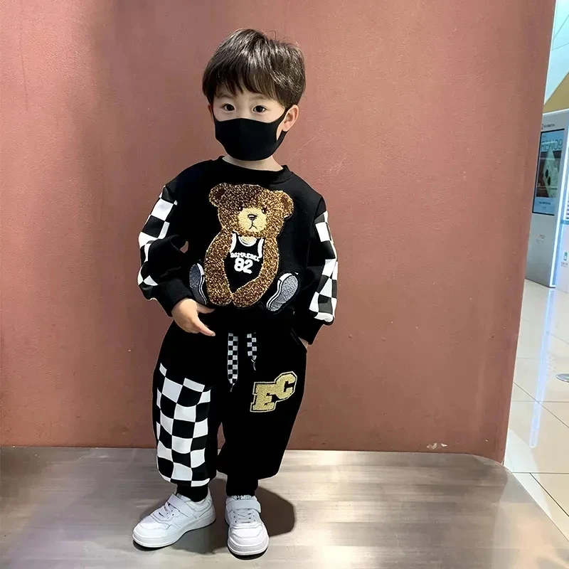 Top Trends: Children&#039;s Set Spring And Autumn Wear Thin Boys&#039; Fashionable Sweater Set Baby Cool Sports Casual Two Piece Set Fashion Shoppable Styles