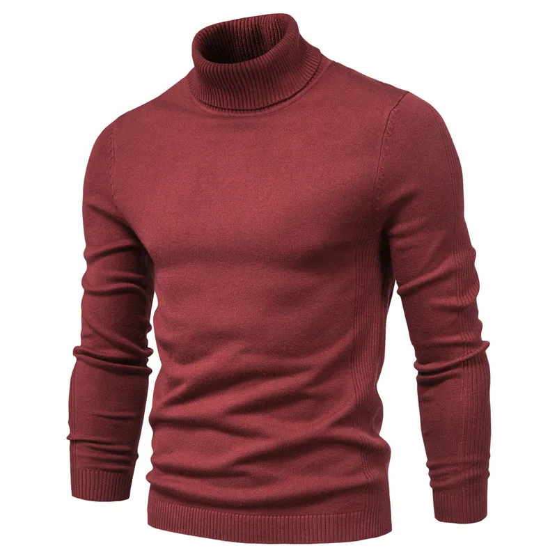 Top Trends: New Winter Men Turtleneck Sweater Casual Solid Color Warm Pullover High Quality Slim High Neck Long Sleeve Sweater Men Shoppable Styles