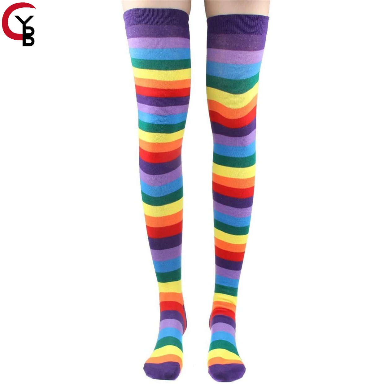 Top Trends: 1 Pair Women&#039;s Long Striped Socks Over Knee Thigh High Stockings For Independence Day Christmas Halloween Witch Cosplay Stocking Shoppable Styles