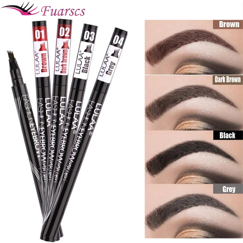 Top Trends: Liquid Eyebrow Pen 4 Points Eyebrow Pen Waterproof Fork Tip Eyebrow Tattoo Pencil Long Lasting Fine Sketch Liquid Brow Pencil Shoppable Styles