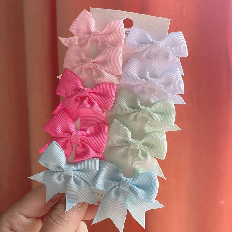 Top Trends: 10PCS / SET Grosgrain Ribbon MiNi Hair Bows With Clip For Girls Hairpins Boutique Barrettes Headwear Cute Kids Hair Accessories Shoppable Styles - Image 5