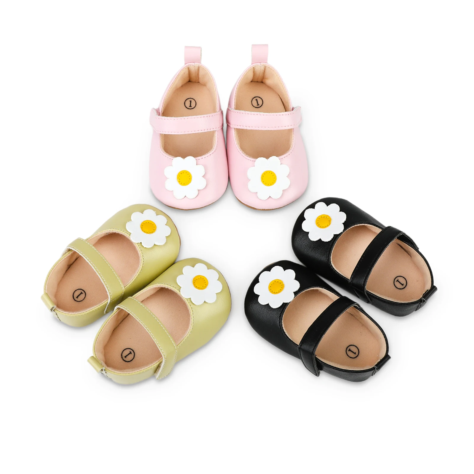 Top Trends: BeQeuewll Baby Girls Premium PU Flats Infant Flower Decor First Walker Crib Shoes For Party Festival Baby Shower Shoppable Styles