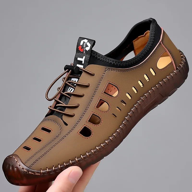 Top Trends: 2023 New Summer Men's Casual Sandals Fashion Hollow Breathable Shoes Flat Business Soft Sole Sports Shoes Shoes For Men Shoppable Styles