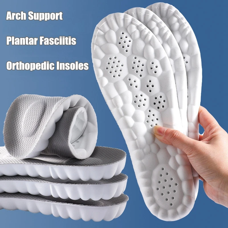 Top Trends: 1Pair 4D Soft Plantar Fasciitis Insole Shoes Insoles For Feet Arch Support Orthopedic Inserts Sports Shock Absorption Shoe Pads Shoppable Styles