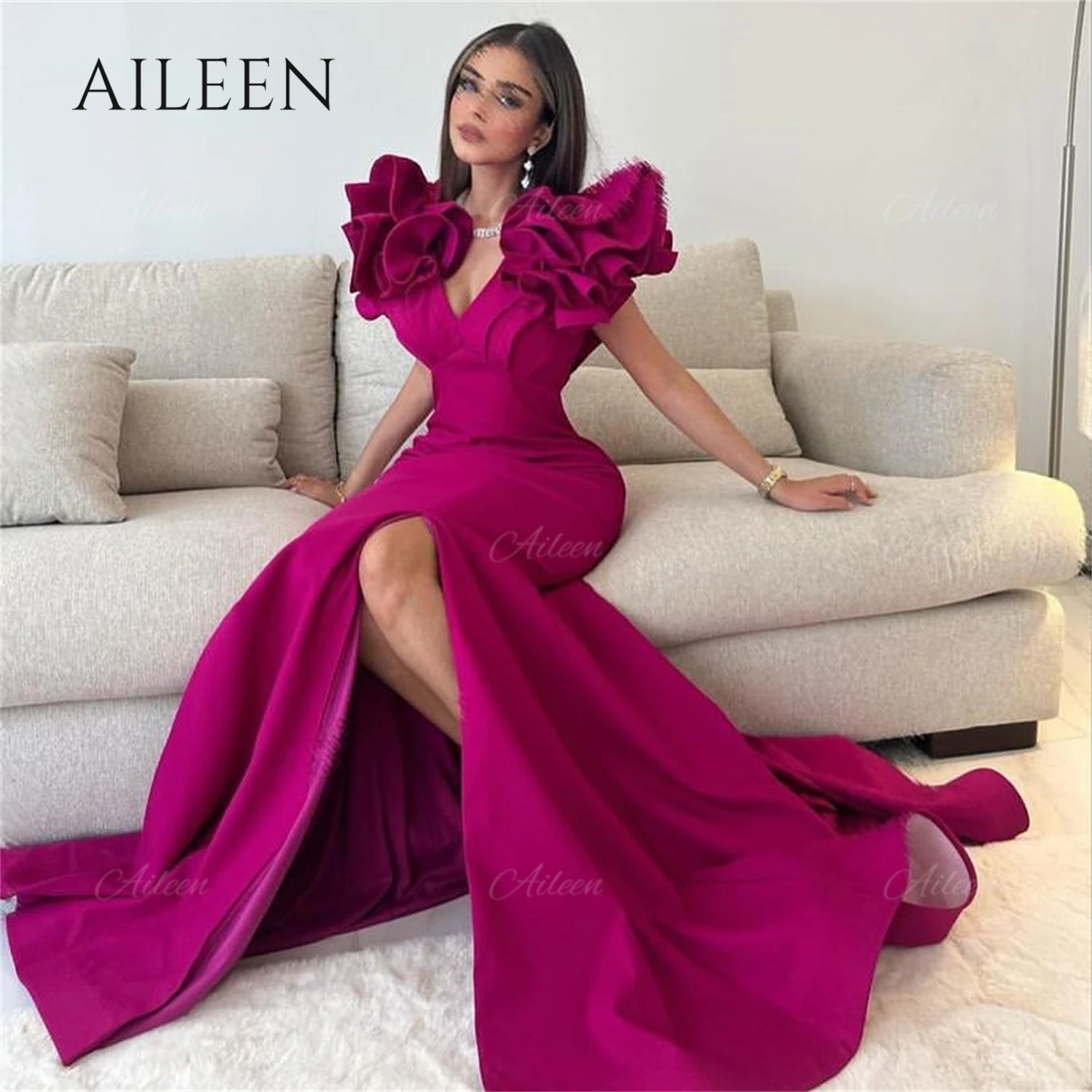 Top Trends: Aileen Long Soft Dresses For Women Party Wedding Evening Rose Red Robe A-line Satin Cocktail Of Dresses For Day And Night Party Shoppable Styles