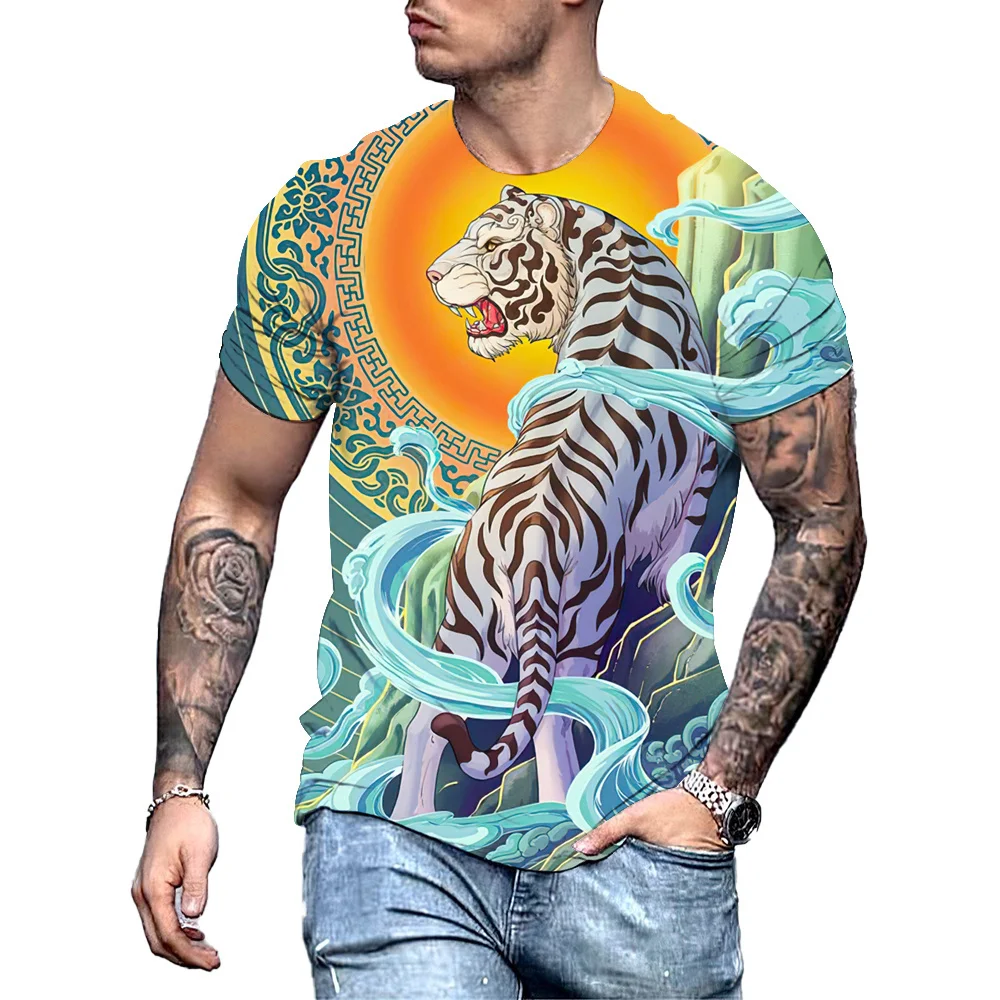 Top Trends: Fashion 3D Tiger Printed Men&#039;s T Shirt Casual O-neck Oversized Short Sleeve Summer Street Hip Hop Tops Animal Tees Shoppable Styles