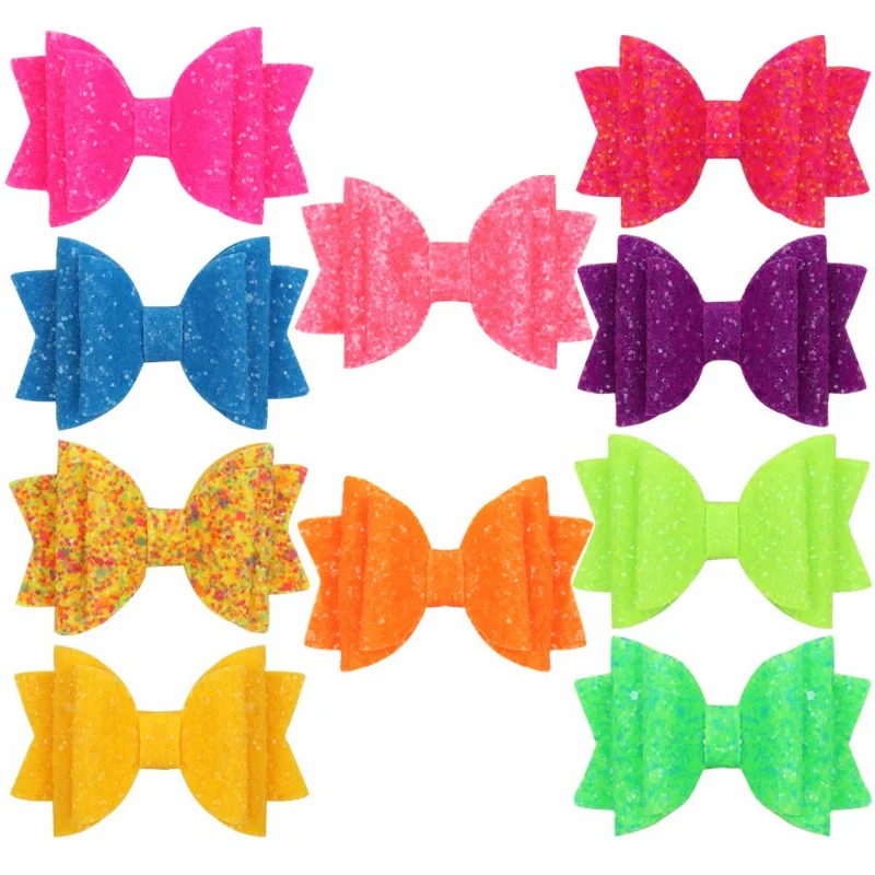 Top Trends: 4" Waterproof Jelly Bows Hair Bows For Girls With Clips Glitter Knot Pool Swim Bows Solid Hairpins Fashion Kids Headwear Shoppable Styles - Image 4