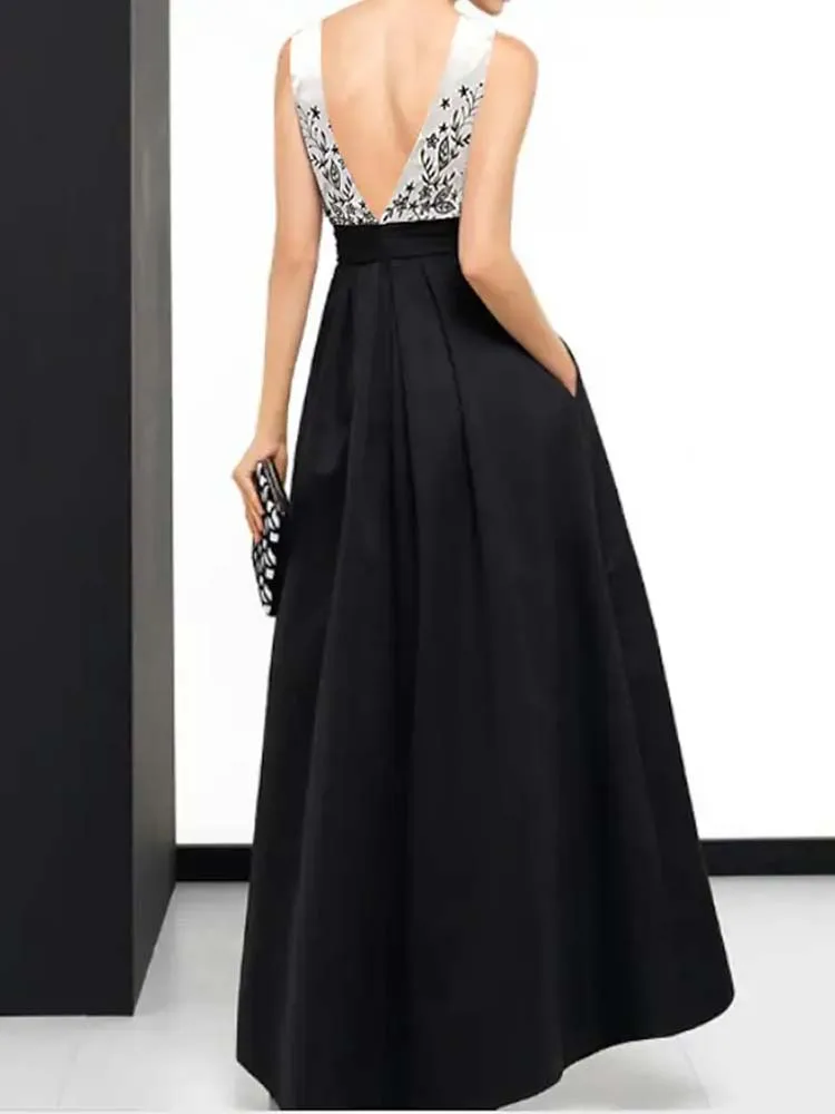 Top Trends: A-Line Beautiful Back Elegant Wedding Guest Formal Evening Dress Boat Neck Sleeveless Asymmetrical Satin With Appliques Shoppable Styles - Image 2