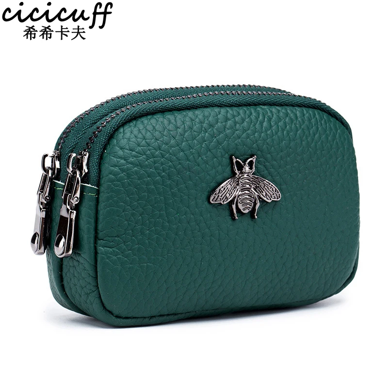 Top Trends: CICICUFF Women Coin Purse Genuine Leather Female Double Zipper Travel Organizer Mini Pouch Women Storage Bag Small Wallets New Shoppable Styles