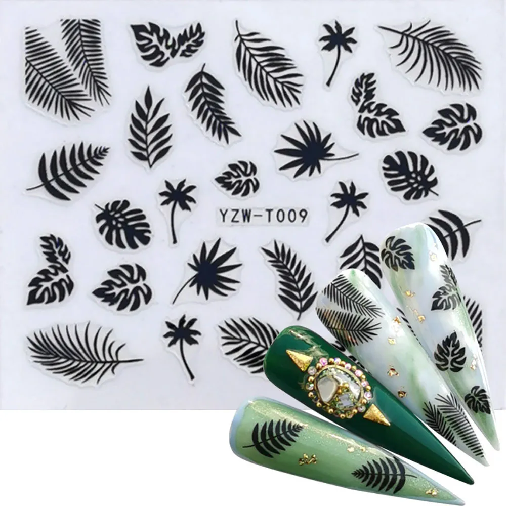 Top Trends: Nail Stickers For Manicure Nail Sticker Sliders For Nails Decal Self-adhesive Figures Transfer Black DIY Accessories Spring Shoppable Styles