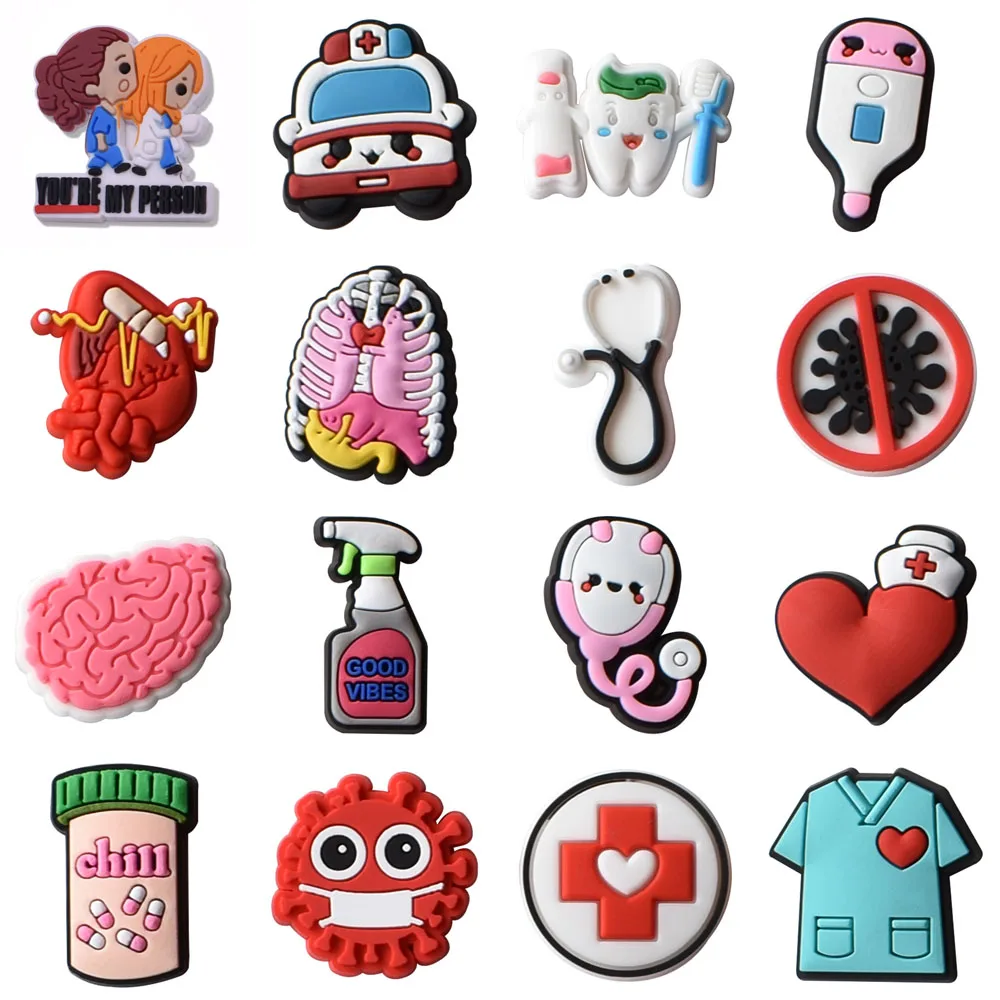 Top Trends: 1pcs Doctor Nurse Shoe Charms Decorations Fits For Crocs Boys Girls Kids Women Teens Christmas Gifts Birthday Party Favors Pins Shoppable Styles