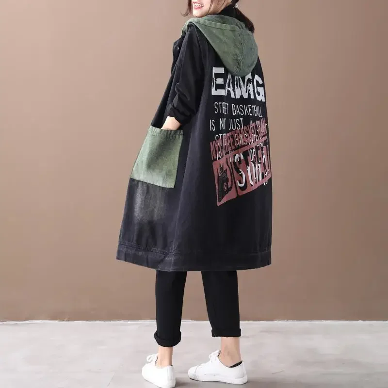 Top Trends: Retro Women Long Hooded Vest Summer Autumn Cardigan Sleeveless Tops Plus Size Korean Fashion Loose Big Pocket New Shoppable Styles - Image 6