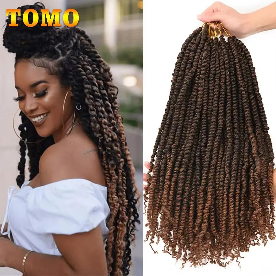 Top Trends: TOMO Passion Twist Crochet Hair 12 18 24 &quot; Pre-looped Synthetic Crochet Braids Hair Extensions Ombre Braiding Hair Black Brown Shoppable Styles