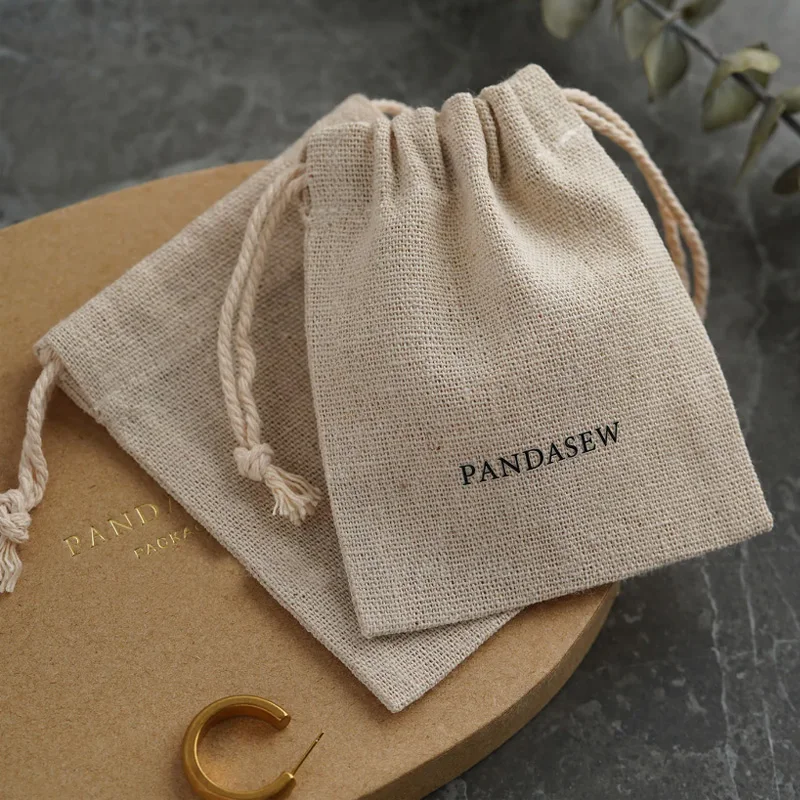 Top Trends: Natural Linen Gift Bags 5x7cm To 15x20cm Pack Of 50 Makeup Jewelry Packaging Pouches High Quality Sew Jute Drawstring Sack Shoppable Styles