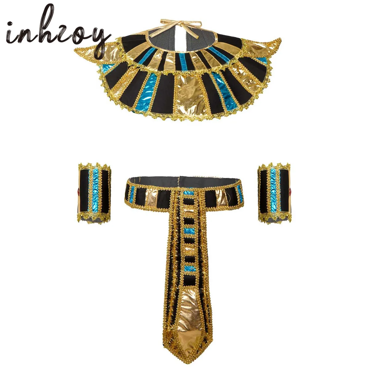 Top Trends: Egyptian Pharaoh Costume Accessories Adult Egypt King Queen Cleopatra Roleplay Belt / Collar / King Cane / Pharaoh Hat Set Shoppable Styles