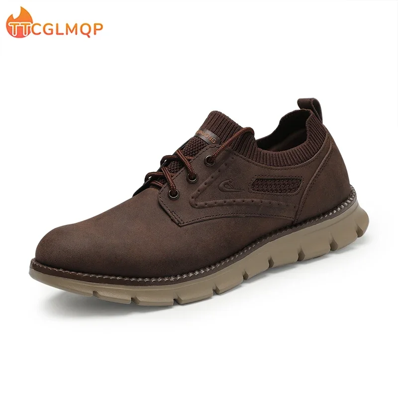 Top Trends: 2023 Men's Leather Casual Shoes Summer Outdoor Sports Fitness Sneakers Fashion Lightweight Breathable Soft Soled Shoes Big Size Shoppable Styles