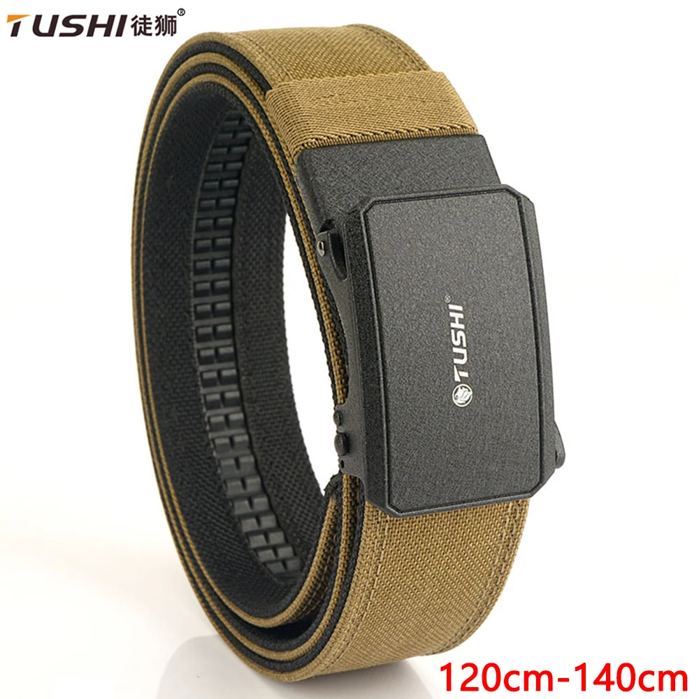 Top Trends: TUSHI Metal Quick Release Automatic Buckle Tactical Super Hard Belt Men Outdoor Military Training Belts High Quality Waistband Shoppable Styles