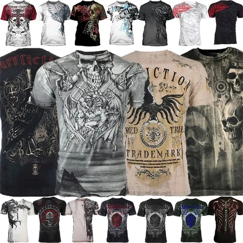 Top Trends: Vintage T Shirt For Men 3D Print Archaic By Affliction Graphic T-Shirts Goth Punk Y2k Streetwear Tees Harajuku Men Clothing Tops Shoppable Styles