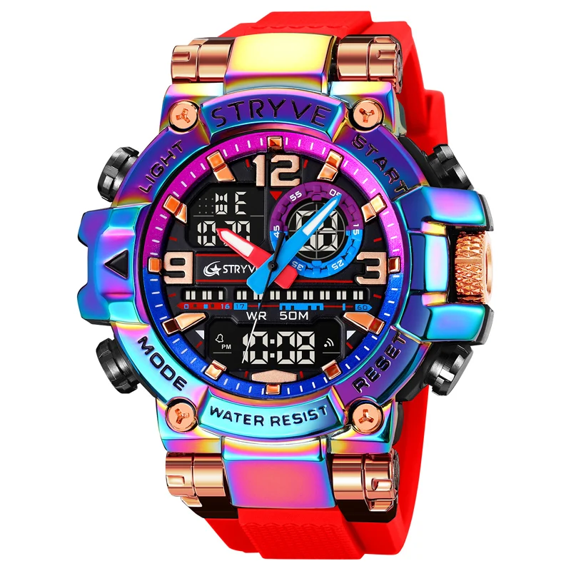 Top Trends: New STRYVE Watch For Men&#039;s High Quality Digital-Analog Dual Movement 5ATM Waterproof Watches Fashion Sports Men&#039;s Watch 8025 Shoppable Styles