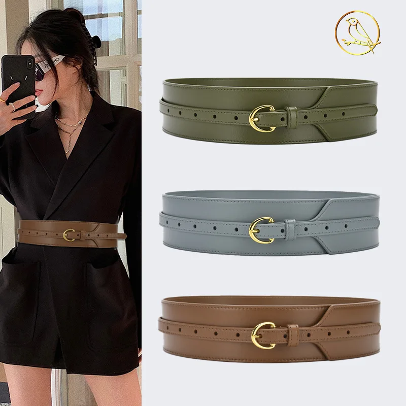 Top Trends: Waist Closure Women's Outer Waist Decoration Shirt Versatile Suit Dress Waist Closing Thin Leather Wide Belt New Model Launched Shoppable Styles