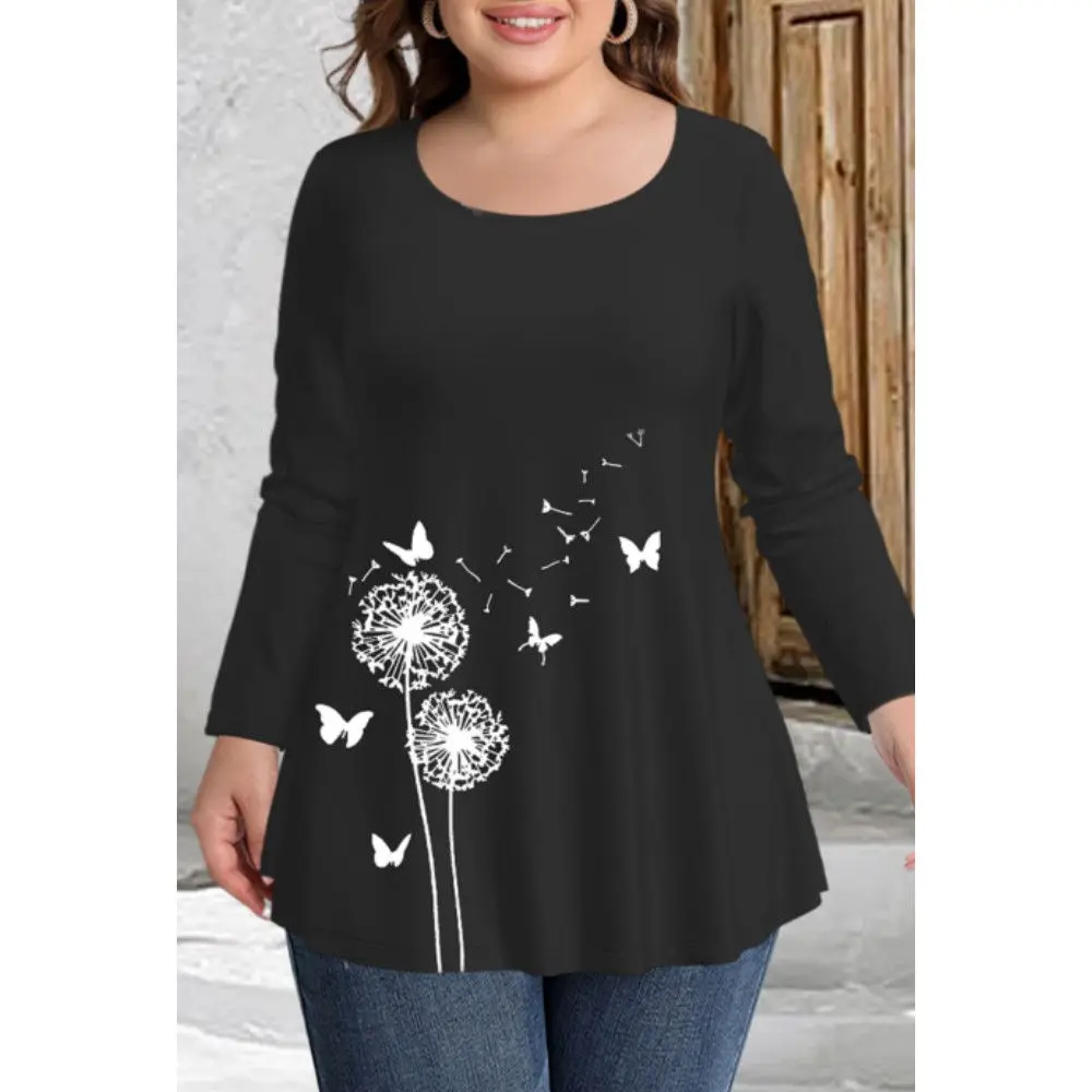 Top Trends: Brand New Large Size Loose Fit Women's T-shirt Autumn Long Sleeve Crewneck Tshirt Flower 3d Print Top Oversized Ladies Clothing Shoppable Styles - Image 3