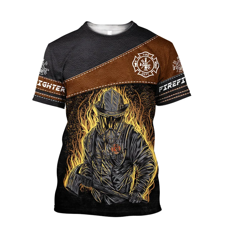 Top Trends: Firefighter Graphic 3D Print Mens T-Shirts For Men Clothing Oversize Tees Summer Casual Short Sleeve Tops Unisex Personality Shoppable Styles - Image 5