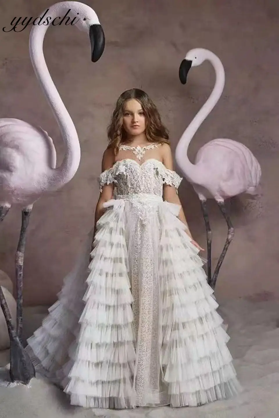 Top Trends: Exquisite White Flower Girls Dresses For Weddings 2023 Off The Shoulder Lace Appliques Kids Birthday Party First Communion Gowns Shoppable Styles