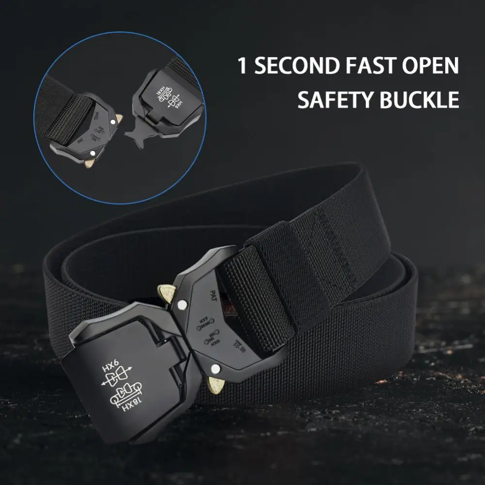 Top Trends: New Men's Casual Nylon Belt Quick Release Buckle Outdoor Training Hunting Tactical Belt Military Elastic Tooling Belt Wholesale Shoppable Styles