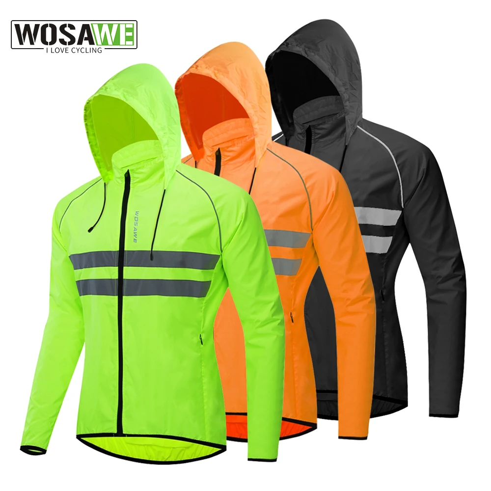 Top Trends: WOSAWE Thin Hooded Caps Reflective Running Jackets Windproof Water Rain Repellent Cycling Windbreaker Coat Bike Sports Jackets Shoppable Styles