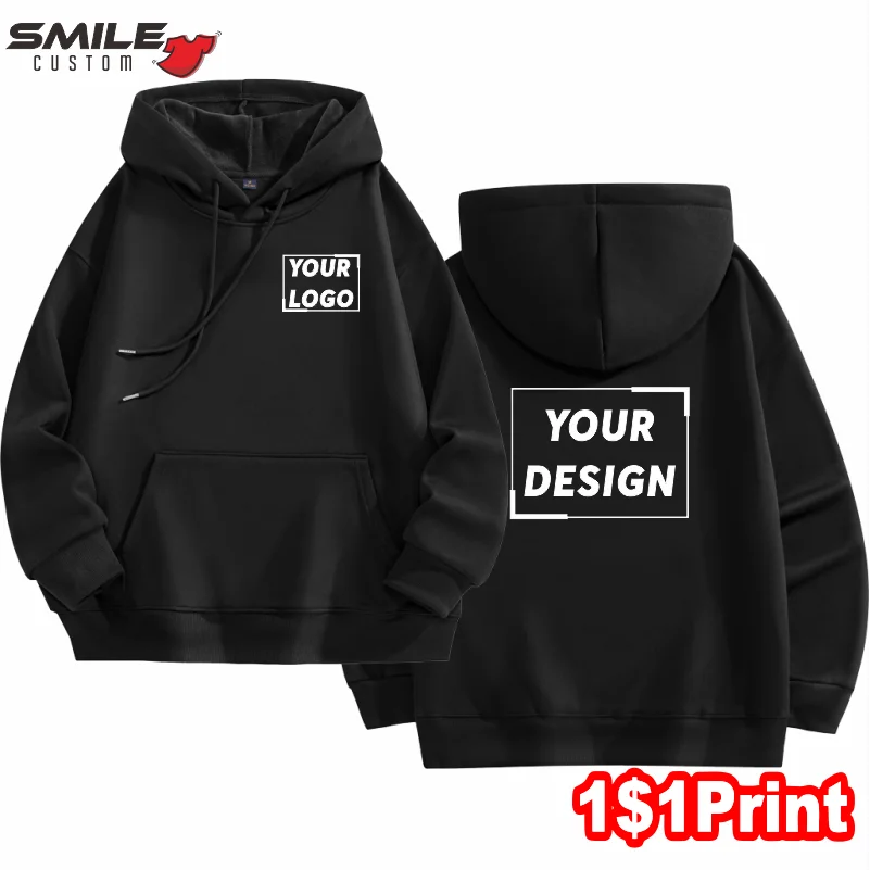 Top Trends: Winter Fleece Warm Hoodie Custom Logo Brand Casual Men&#039;s And Women&#039;s Personality Sweatshirt Print Embroidery Design Pattern Text Shoppable Styles