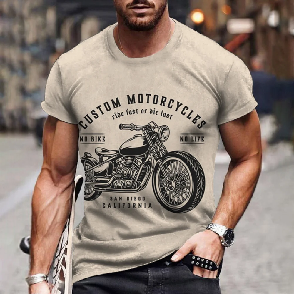 Top Trends: Summer Vintage For Men T Shirt 3d Retro Motorcycle Oversized T-shirts Men Clothing Biker Racing T-shirt Motor Male Shirt Tee Top Shoppable Styles