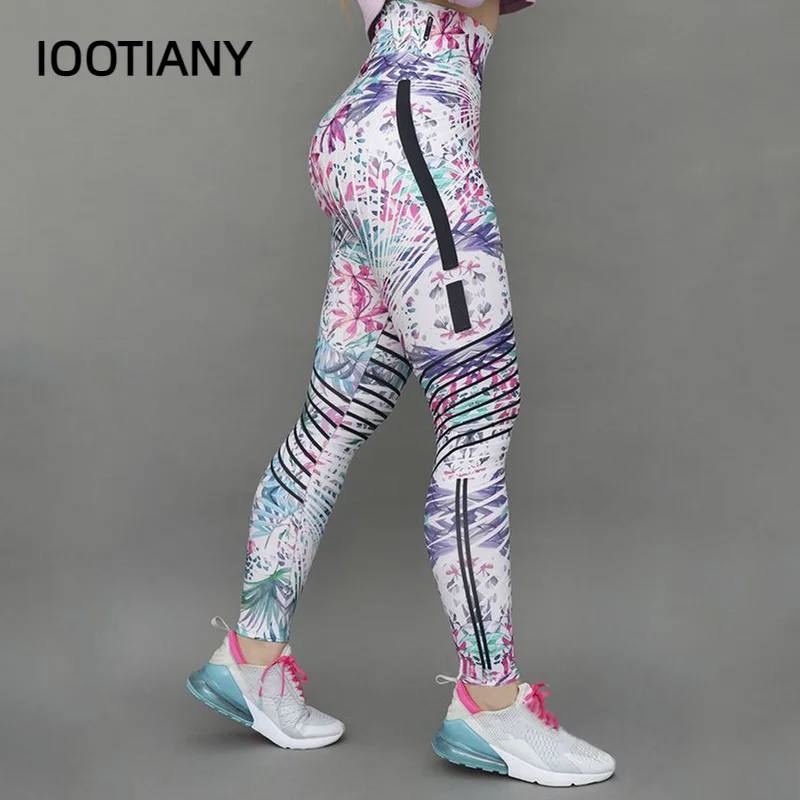 Top Trends: IOOTIANY New Seamless Leggings Sport Women Fitness Leisure Elastic Tight Yoga Running Floral Stripes Print Leggings Gym Pants Shoppable Styles