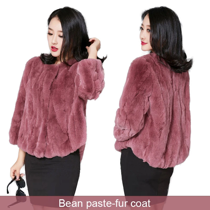 Top Trends: Winter Natural Real Rex Rabbit Fur Coat Jackets Women Luxury Short Korean Loose Size Furry Thick Warm Crew Neck Woman Clothes Shoppable Styles