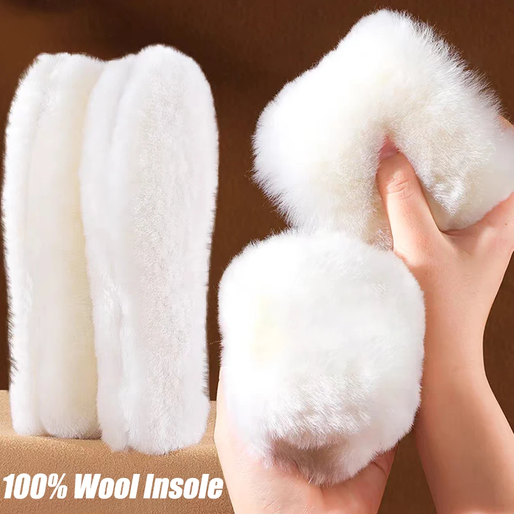 Top Trends: Natural Sheepskin Wool Insoles For Men Women Shoes Sole Thicken Fleece Cashmere Thermal Insoles Winter Warm Snow Boots Shoe Pad Shoppable Styles - Image 6