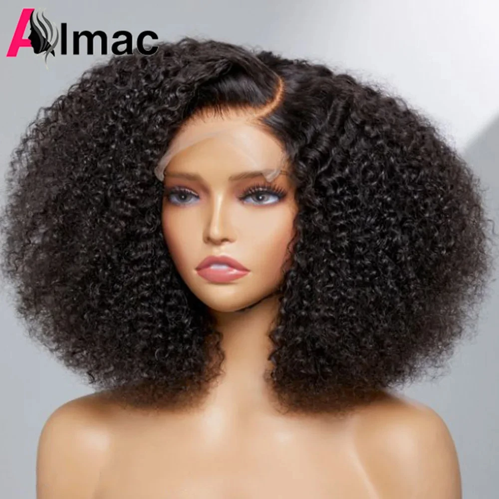 Top Trends: 250% Density Short Bob Jerry Curly Human Hair Wig 13x4 Transparent Lace Frontal Wig For Women Brazilian Remy 4x1 Tpart Lace Wig Shoppable Styles