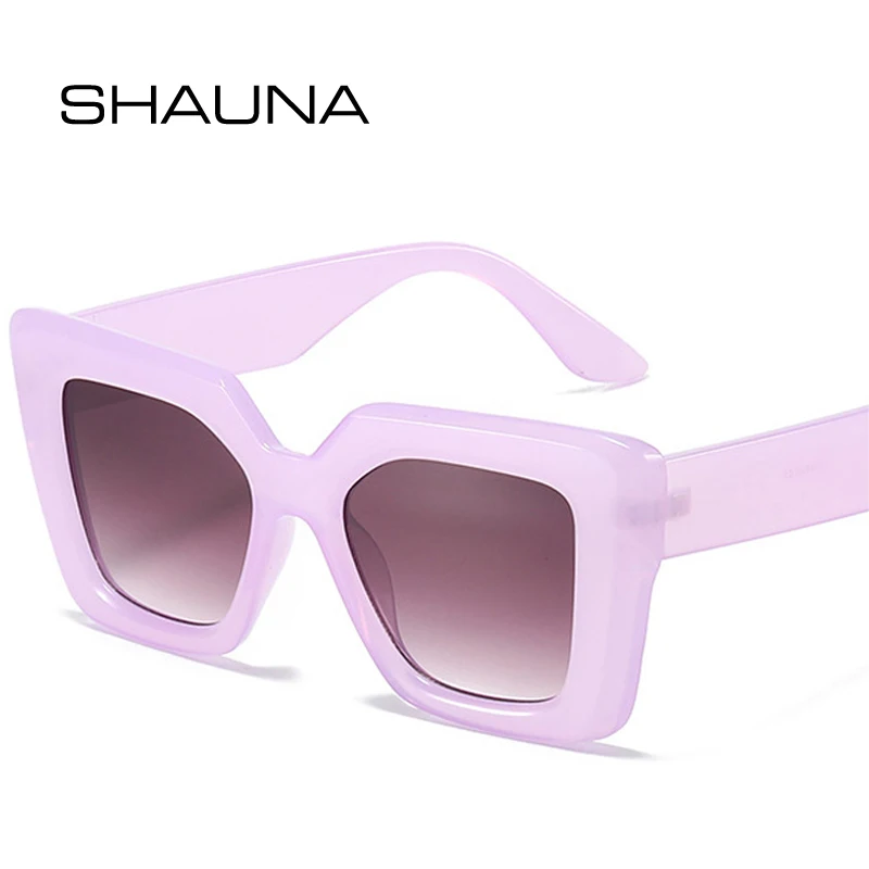 Top Trends: SHAUNA Fashion Oversized Square Sunglasses Women Jelly Blue Purple Eyewear Shades UV400 Men Trending Sun Glasses Shoppable Styles