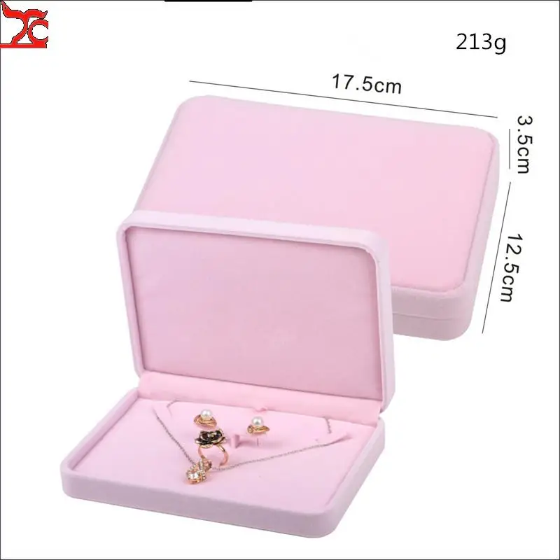 Top Trends: Pink Round Flannelette Jewelry Box Set Box Ring Box Pendant Bracelet Necklace Pearl Necklace Set Packing Box Shoppable Styles - Image 4