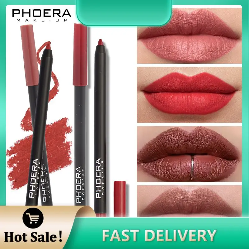 Top Trends: PHOERA 13 Colors Matte Lip Liner Lipstick Pencil Makeup Sexy Red Contour Tint Lipstick Cosmetic Waterproof Non-stick Cup Make Up Shoppable Styles