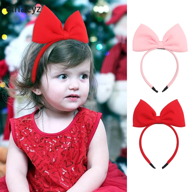 Top Trends: New Girls Big Size Red Hair Bow Hairband Handmade Fabric Bow Headband Birthday Party Hair Accessories Women Cosplay Head Hoop Shoppable Styles