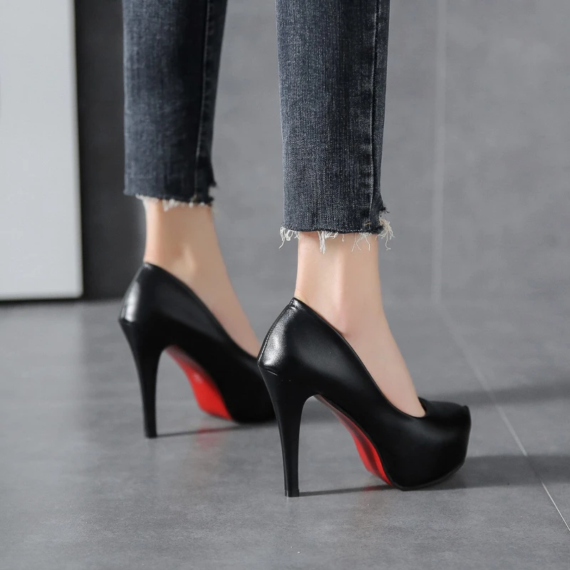 Top Trends: Women Shoes Red Sole High Heels Sexy Pointed Toe Red Sole 12cm Pumps Wedding Dress Shoes Nude Black Color Red Bottom High Heels Shoppable Styles