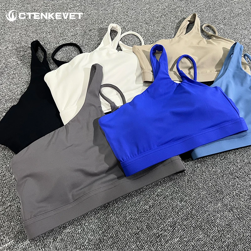 Top Trends: High Stretch Comfy One-Shoulder Sports Bra Underwear Women Bralette Fitness Gym Top Women Yoga Bra Running Workout Yoga Clothing Shoppable Styles