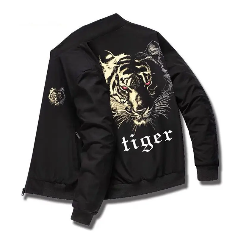 Top Trends: 2022 New Autumn And Winter Cashmere Jacket Tiger Print Men's Plush Thickened Casual Sports Jacket Streetwear Mens Jacket Shoppable Styles