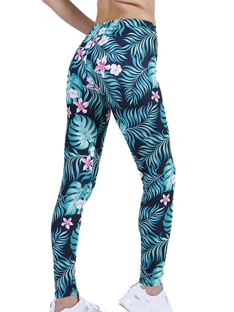 Top Trends: CUHAKCI Fashion Women Leggings Beautiful Leaf Floral Printing High Waist Jeggings Stretch Pant Sexy Hot Sale Clothing Mujer Shoppable Styles - Image 2